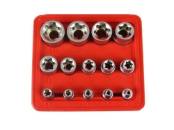 (obrázek pro) Hlavice nástrčné Torx E4 - E24, 1/2″, 3/8″, 1/4″, sada 14 ks MAR-POL