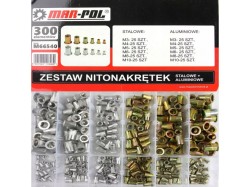 (obrázek pro) Nýtovací matice, sada 300ks, M3-M10, ocelové MAR-POL