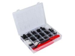 (obrázek pro) Plastové spojovací kolíky, příchytky, nástroje na demontáž, sada 420ks RED TECHNIC