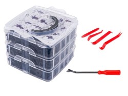(obrázek pro) Plastové spojovací kolíky, příchytky, nástroje na demontáž, sada 635ks RED TECHNIC