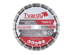 (obrázek pro) Kotouč diamantový řezný, segmentový 230x12x22,23mm na dlaždice a kámen TVARDY