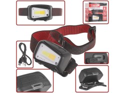 (obrázek pro) Čelovka s pohybovým senzorem, COB LED 5W+3W, 520lm, USB nabíjení TVARDY