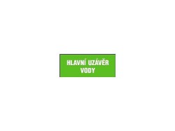 (obrázek pro) Tabulka - Hlavní uzávěr vody, samolepka 210x87mm