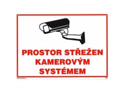 (obrázek pro) Tabulka - Prostor střežen kamerovým systémem, plastová tabulka 297x210mm