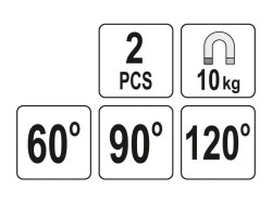 (obrázek pro) Magnetické držáky svářečské 10 kg, 2 ks YATO