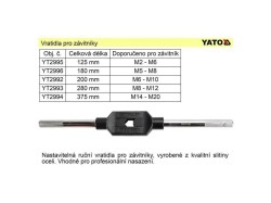 (obrázek pro) Vratidlo pro závitníky M5-M20 délka 375m YATO