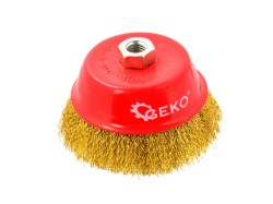 (obrázek pro) Drátěný kartáč mosazný na brusku 125mm/5″ M14