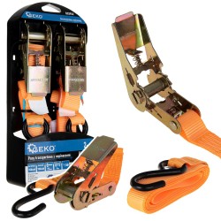 2ks ráčnových kurtů (upínacích pásů) 25 mm x 4,5 m 700 kg (obrázek pro) 2ks ráčnových kurtů (upínacích pásů) 25 mm x 4,5 m 700 kg