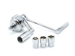 (obrázek pro) Klíč na kola, násobič posilovač kroutícího momentu 1/2" 300Nm, klíče + nástrčné hlavice