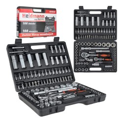 (obrázek pro) Gola sada 108ks, 1/2″, 1/4″, CrV ocel HEIDMANN