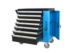 (obrázek pro) Dílenská pojízdná skříňka 7 zásuvek s vybavením 243 ks GEKO