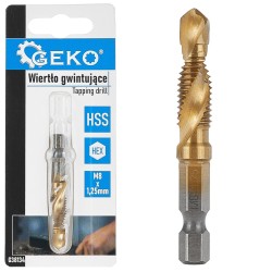 (obrázek pro) Závitořezný vrták HSS M8 x 1,25 mm s šestihranným uchycením