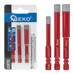 (obrázek pro) 3dílná sada diamantových vrtáků na dlaždice 6-10 mm HEX