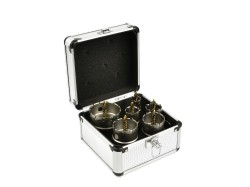 (obrázek pro) Korunkové vrtáky do kovu TCT, 22 - 65 mm, sada 6 ks GEKO