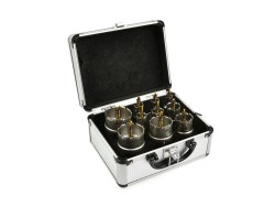 (obrázek pro) Korunkové vrtáky do kovu TCT, 16 - 53 mm, sada 10 ks GEKO