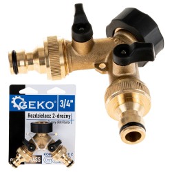 (obrázek pro) 2cestný rozdělovač 3/4&quot; s nezávislými ventily 3/4&quot; a rychlospojkami