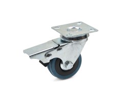 (obrázek pro) Náhradní otočné kolečko guma/polypropylen s brzdou 50mm GEKO