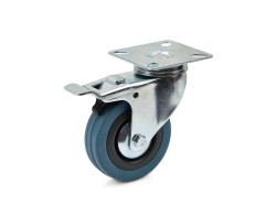 (obrázek pro) Náhradní otočné kolečko guma/polypropylen s brzdou 75mm GEKO