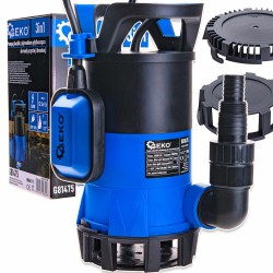 3v1 plastové ponorné čerpadlo na čistou a špinavou vodu s mělkým sáním a plovákovým spínačem 550 W (obrázek pro) 3v1 plastové ponorné čerpadlo na čistou a špinavou vodu s mělkým sáním a plovákovým spínačem 550 W