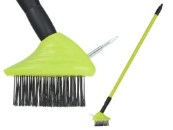 (obrázek pro) Drátěný kartáč se škrabkou na dlažební kostky, plastová teleskopická rukojeť