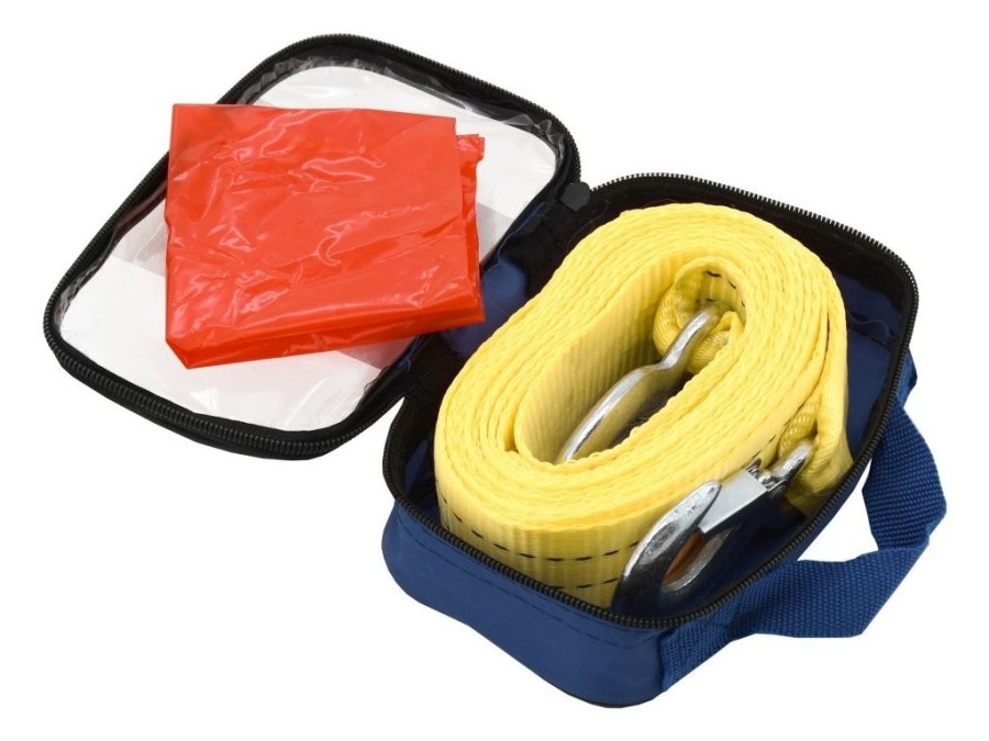 (obrázek pro) Lano tažné ploché 3000kg s karabinami COMPASS