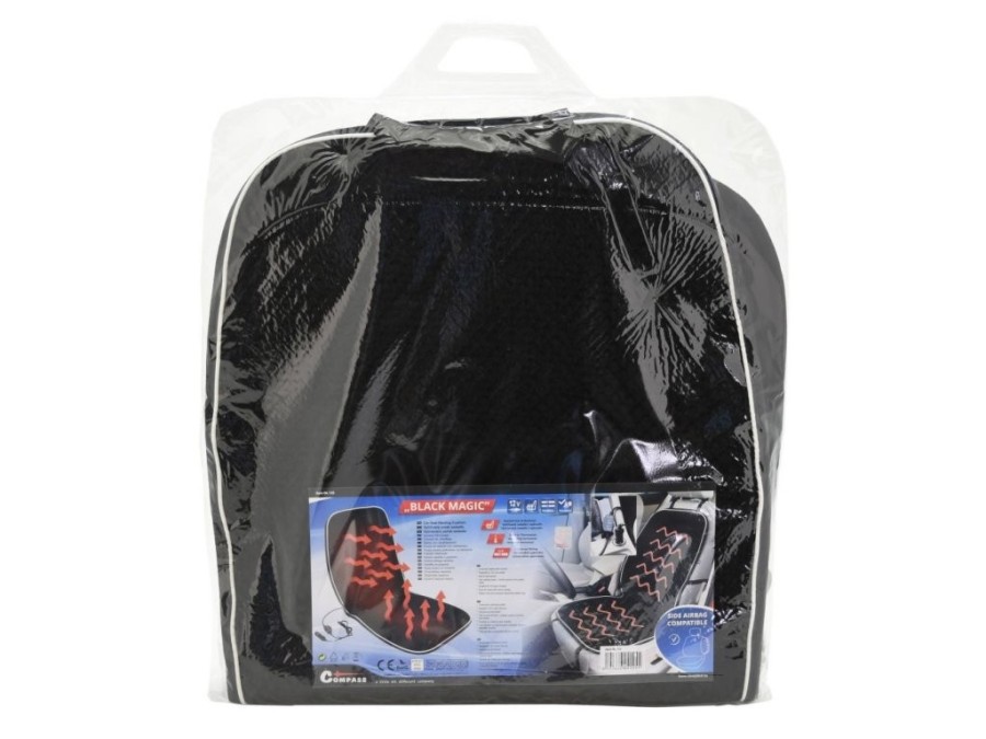 (obrázek pro) Potah sedadla vyhřívaný s termostatem 12V BLACK MAGIC