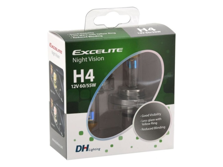 (obrázek pro) Žárovka Excelite H4 NIGHT VISION 55W 60/55W 2ks COMPASS