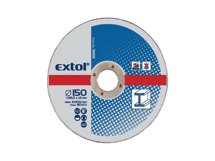 (obrázek pro) Kotouče řezné na kov, 5ks, 125x1,6x22,2mm, EXTOL CRAFT