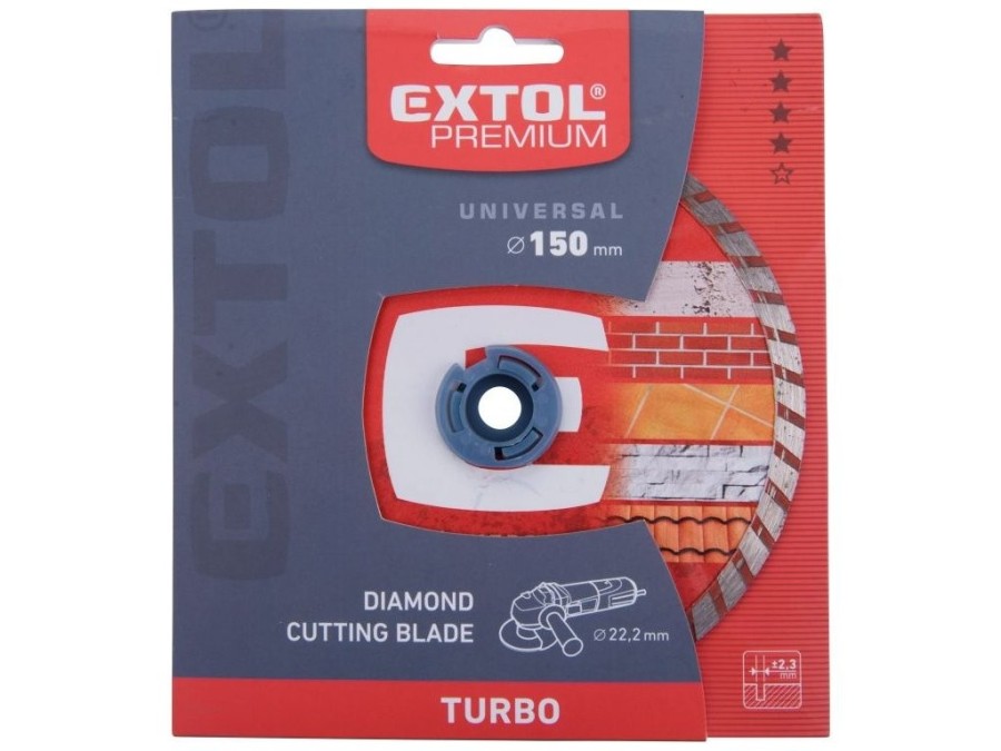 (obrázek pro) Kotouč diamantový řezný turbo, 150x22,2mm, EXTOL PREMIUM