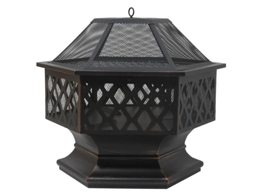 (obrázek pro) Ohniště HEXAGON copper patina s poklopem CATTARA