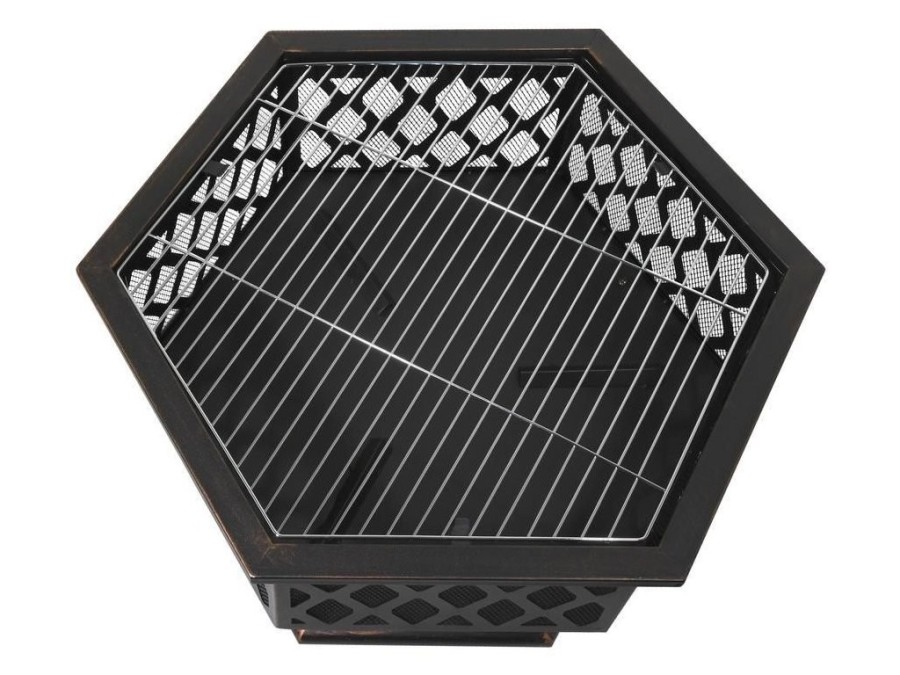 (obrázek pro) Ohniště HEXAGON copper patina s poklopem CATTARA