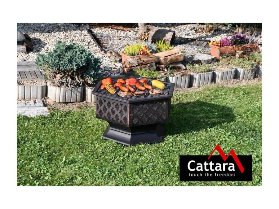 (obrázek pro) Ohniště HEXAGON copper patina s poklopem CATTARA