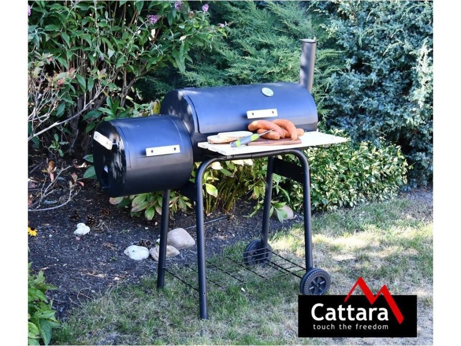 (obrázek pro) Gril na dřevěné uhlí SMOKIE s udírnou CATTARA