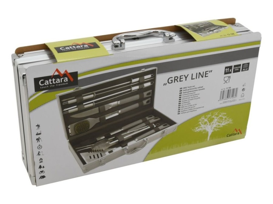 (obrázek pro) Grilovací nářadí GREY LINE sada 11ks ALU kufřík