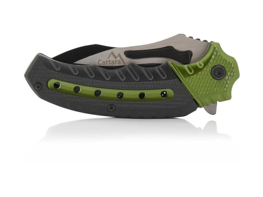 (obrázek pro) Nůž zavírací COBRA 20cm s pojistkou zelená-černá CATTARA