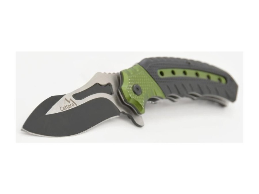 (obrázek pro) Nůž zavírací COBRA 20cm s pojistkou zelená-černá CATTARA