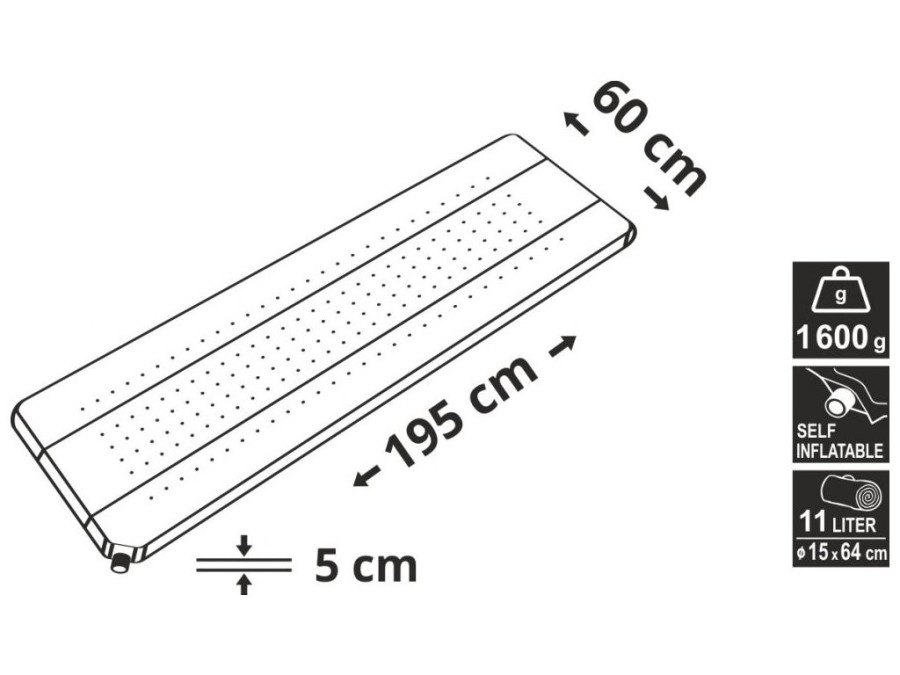 (obrázek pro) Karimatka samonafukovací 195x60x5cm modro-šedá CATTARA