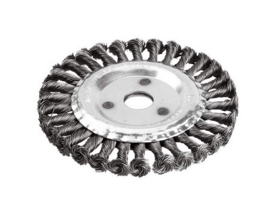 (obrázek pro) Kartáč radiální copánkový, O 150mm, vlnitý drát S 0,5mm, otvor 22,2mm, EXTOL CRAFT