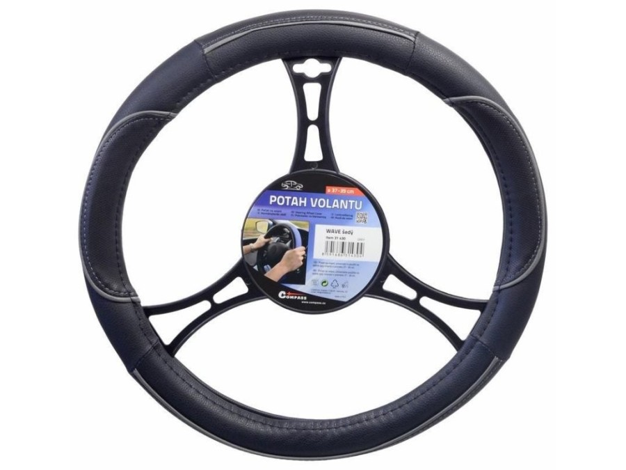(obrázek pro) Potah volantu WAVE šedý COMPASS