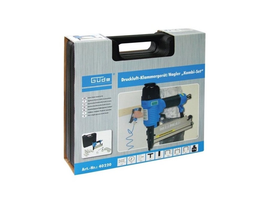 (obrázek pro) Pneumatická sponkovačka / hřebíkovačka ″Kombi-set″, GÜDE (40220)