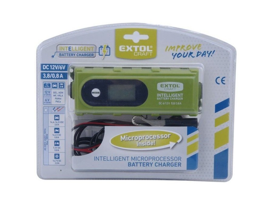 (obrázek pro) Autonabíječka 6stupňová s LCD, řízená mikroprocesorem, 3,8A, EXTOL CRAFT