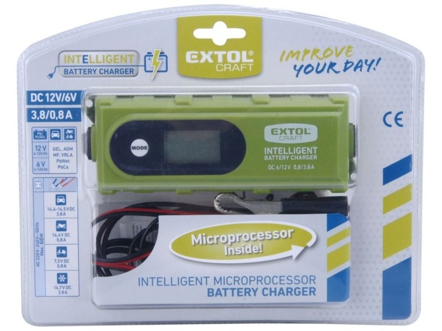 (obrázek pro) Autonabíječka 6stupňová s LCD, řízená mikroprocesorem, 3,8A, EXTOL CRAFT