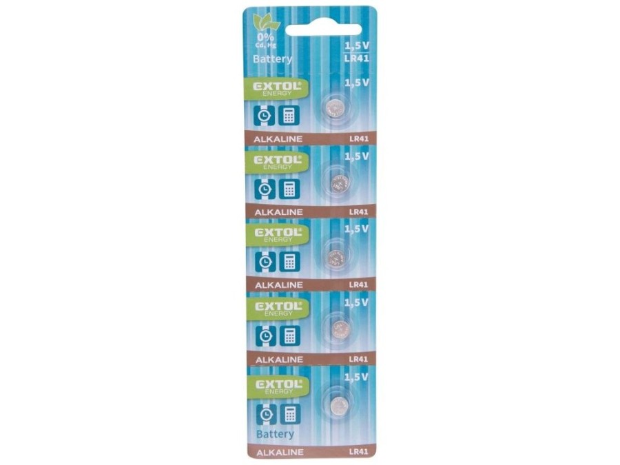 (obrázek pro) Baterie alkalické, 5ks, 1,5V (LR41) EXTOL ENERGY