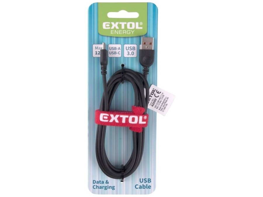 (obrázek pro) Kabel USB, USB-C–USB-A, 1,5m EXTOL ENERGY