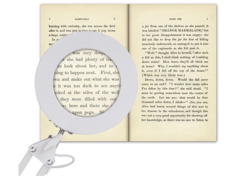 (obrázek pro) Lampa stolní s lupou, bílá, USB napájení, 2400lm, 3 barvy světla, 5x zvětšení EXTOL LIGHT