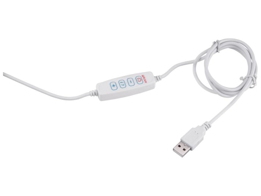 (obrázek pro) Lampa stolní s lupou, bílá, USB napájení, 2400lm, 3 barvy světla, 5x zvětšení EXTOL LIGHT