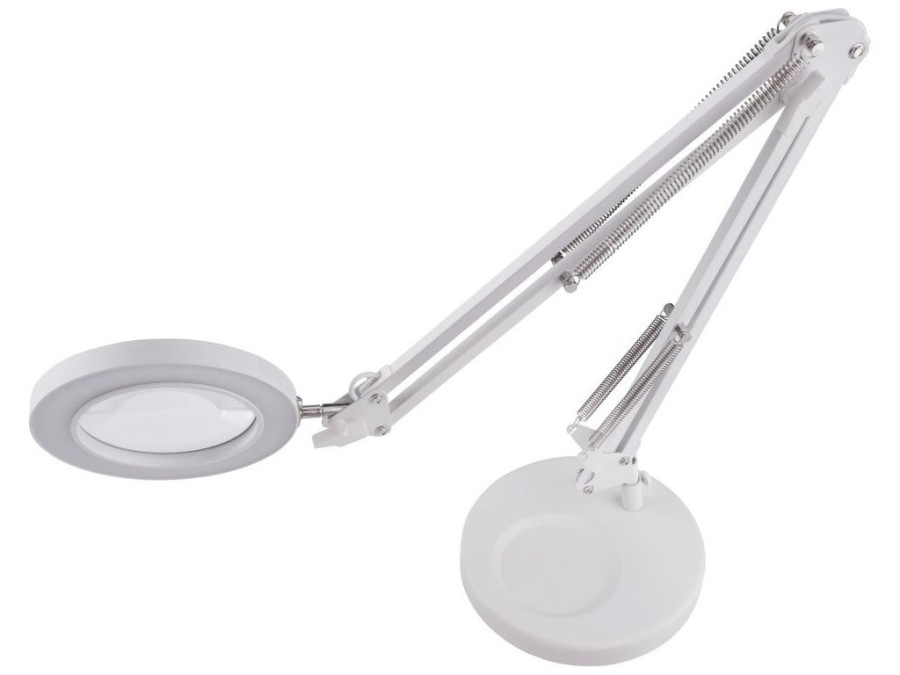 (obrázek pro) Lampa stolní s lupou, bílá, USB napájení, 2400lm, 3 barvy světla, 5x zvětšení EXTOL LIGHT