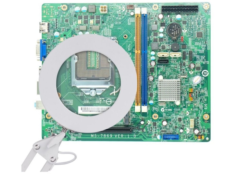 (obrázek pro) Lampa stolní s lupou, bílá, USB napájení, 2400lm, 3 barvy světla, 5x zvětšení EXTOL LIGHT