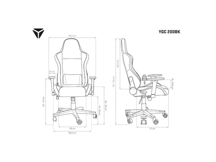 (obrázek pro) YGC 200BK FORSAGE XL Herní křeslo YENKEE