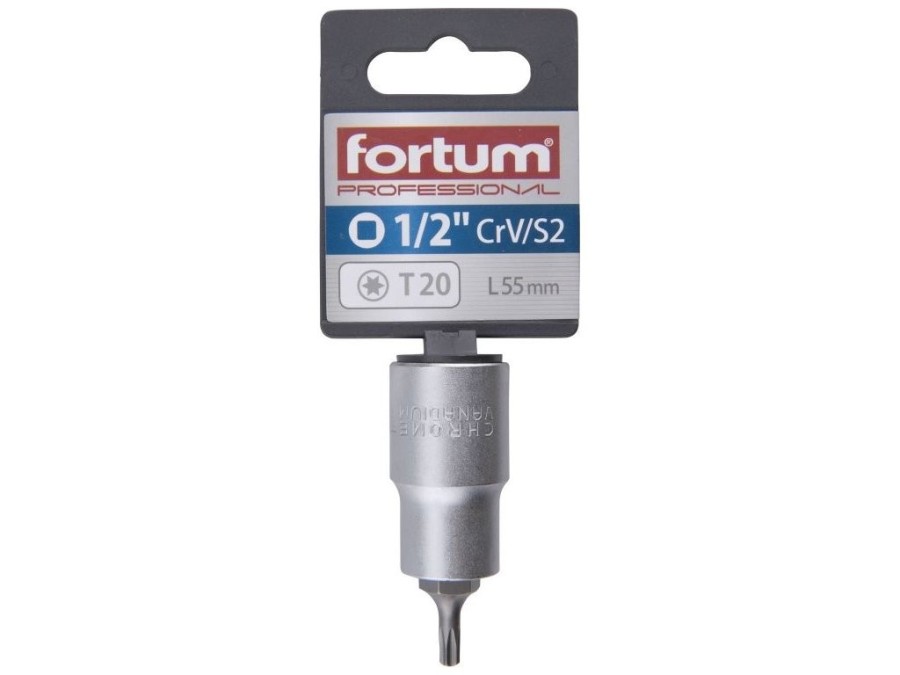 (obrázek pro) Klíč zástrčný TORX, 1/2', TX20, L 55mm, CrV/S2, FORTUM